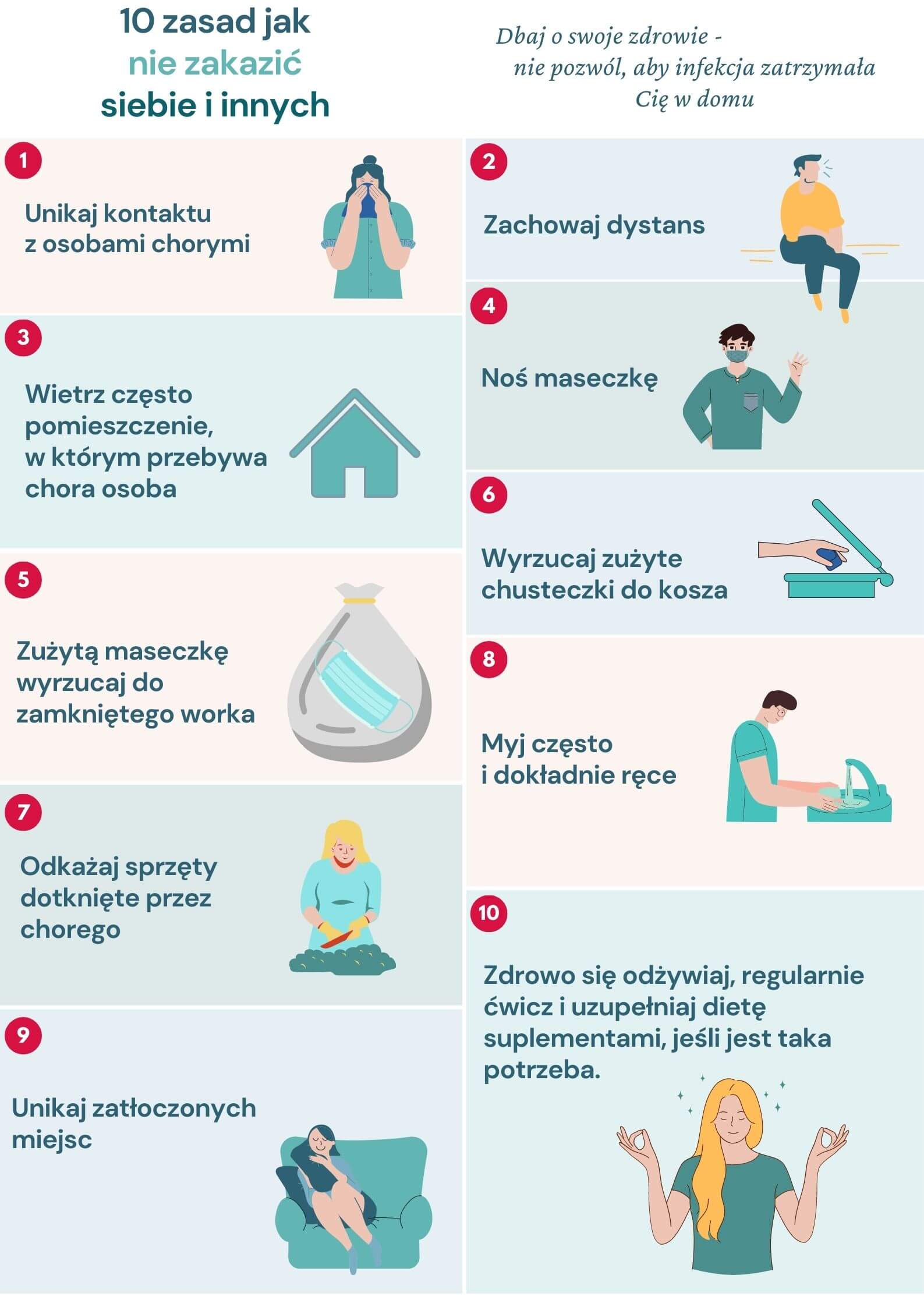 10 zasad jak unikać infekcji